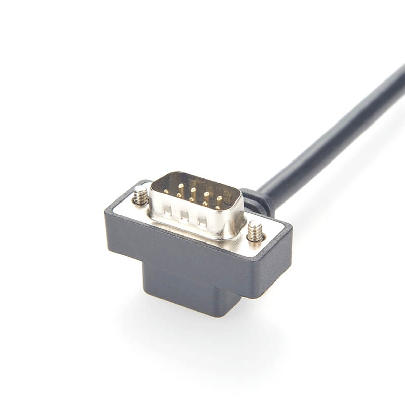Elecbee Low-profile DB9 Male/Female Down Angle Single Ended Serial Cable 1 Meter Connectors For Pos Scanner Modem Etc