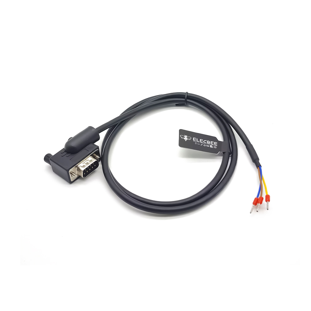 Elecbee Low Profile Cable DB9 Left Angled DB9 Male RS232 Serial Cable With Low Profile Connectors For Pos Scanner Modem