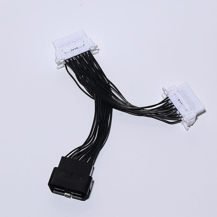 Elecbee Automobile OBD2 Female To Female And Male Extension Cable OBD2 Extension Cable 16 Pin 15cm X2