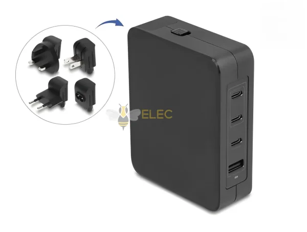 Elecbee USB Charger 2 x USB Type-C PD 3.0 + 1 x USB Type-A with 60 W