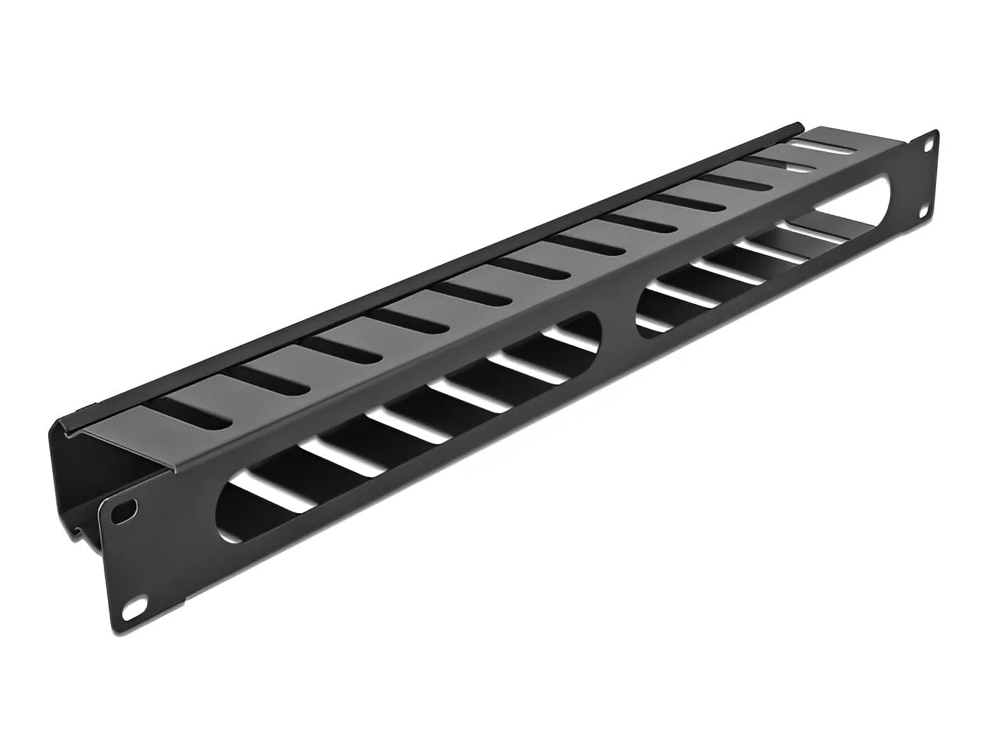 Elecbee 19″ Cable Management Routing Panel with 2 openings 1U black