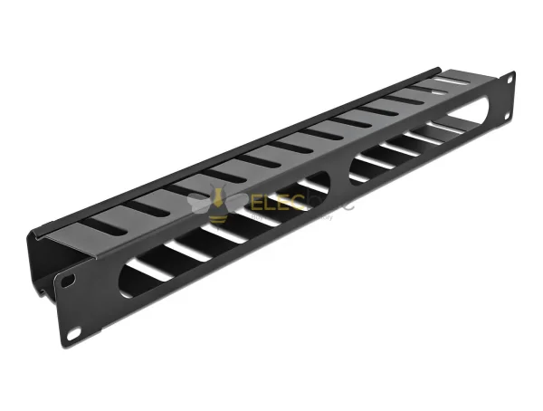Elecbee 19″ Cable Management Routing Panel with 2 openings 1U black