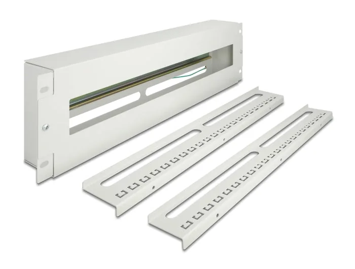 Disjoncteur Elecbee 19 avec couvercle et rail DIN dont 2 x rails de contrainte à câbles 3U métal noir