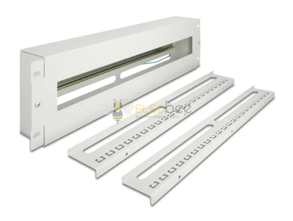 2つのxケーブルひずみの救助の柵3Uの金属の黒を含むカバーおよびDINの柵が付いているElecbee 19の′′のサーキットブレーカ