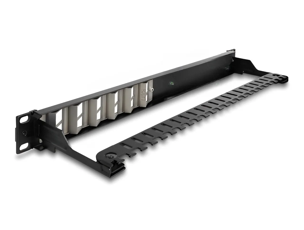 Elecbee 19″ Keystone Patch Panel 24 port angled with strain relief black