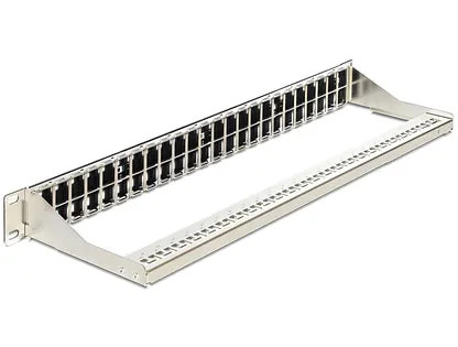 엘렉비 19″ 키스톤 패치 패널 48 포트 1 U 블랙