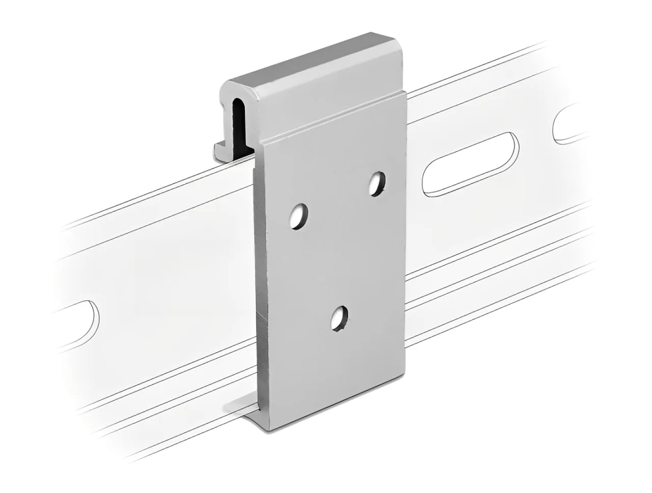 Elecbee Aluminium Mounting Clip for DIN Rail (3 mounting holes)