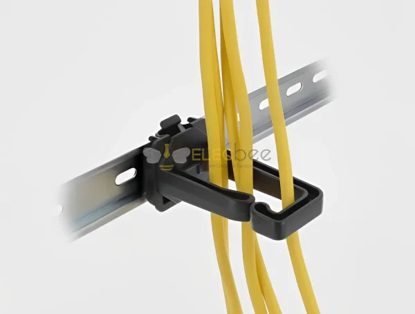 DINレールマウントブラック用マウントプレート付きエレックビーケーブルブラケット70 x 24 mm