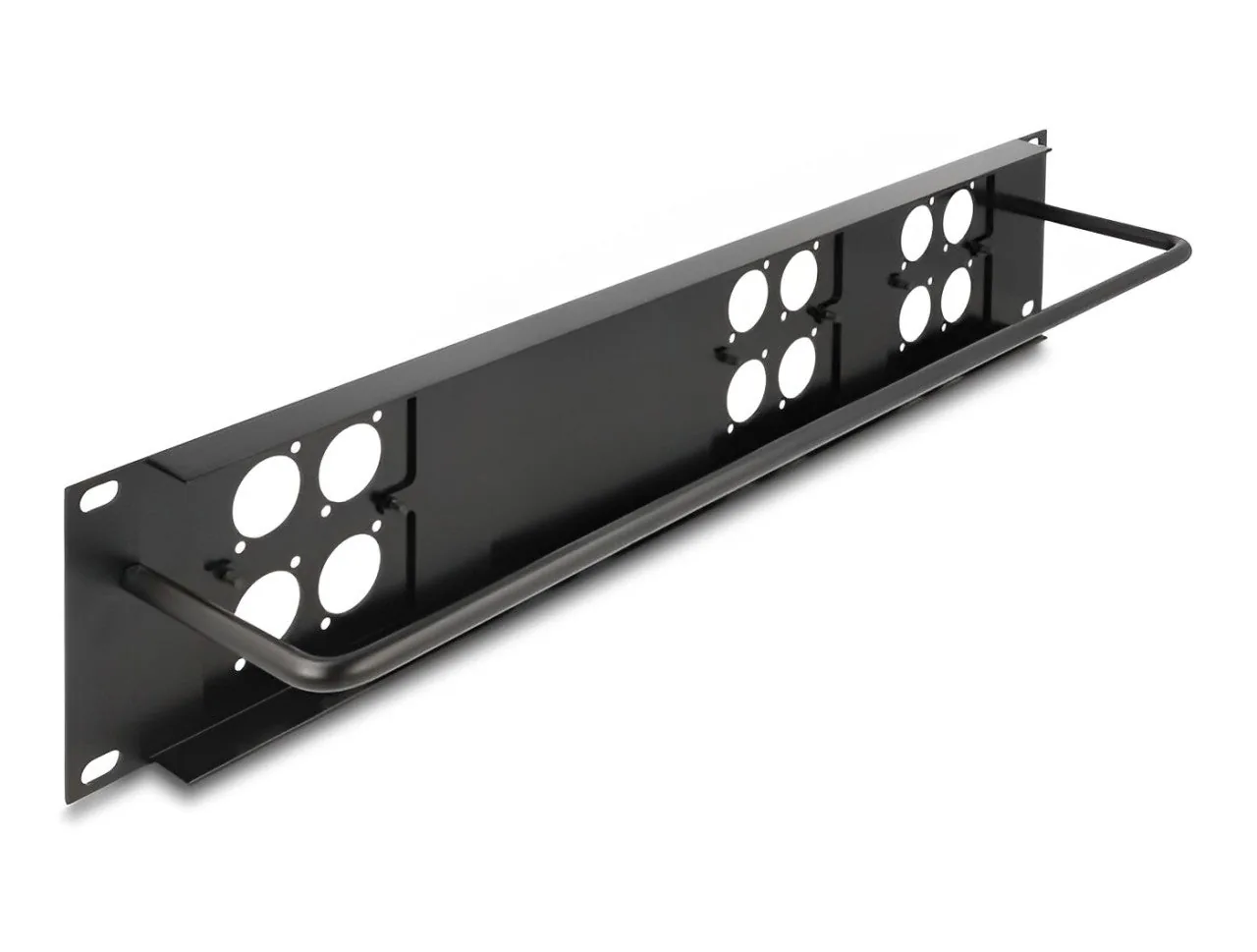 Elecbee D-Type 19' Panneau de raccordement avec 4 plaques de type D 86 x 86 mm et 4 orifices 2U noir
