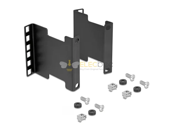 Elecbeeサーバーラック深度拡張アダプター取り付けキットは、最大10 cm 2Uブラックの取り付け深度を拡張します