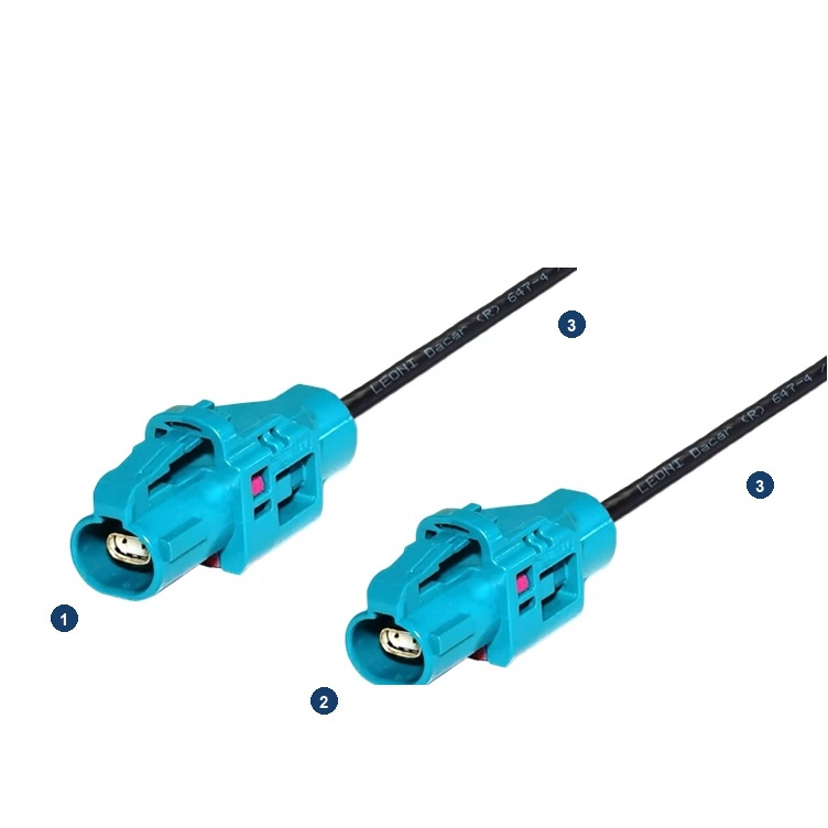 Elecbee H-MTD Single Port Jack to Jack E6K10A-1BZZ5-Z Automotive Ethernet Cable Assembly with 2M DACAR 647-4 Wire 100Ω Shielded Twisted Pair Cable