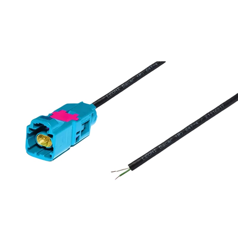 Elecbee H-MTD Single Port  Plug E6S10A-1BZZ5-Z Automotive Ethernet Cable Assembly with 0.5M DACAR 647-4 Wire 100Ω Shielded Twisted Pair Single end Cable