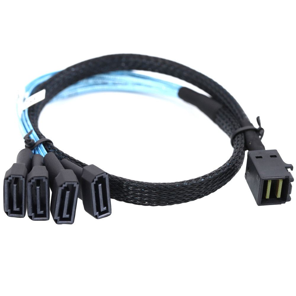 Elecbee MiniSAS HD 4i Straight Male 36 Pin to 4x SATA Straight Male 7 Pin (4) Adapter Cable 50cm