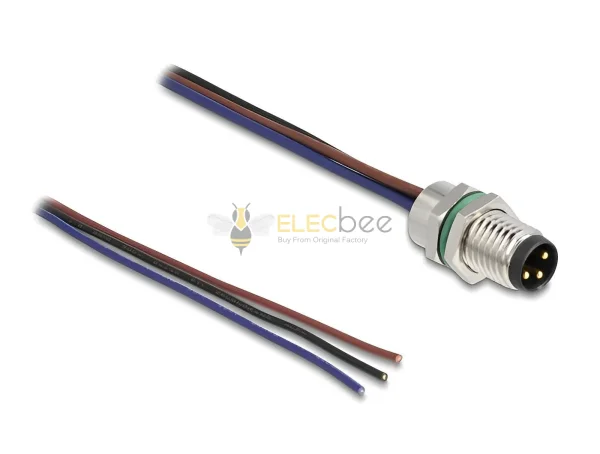 Elecbee M8 câble de panneau à 1 anneaux à code A pour panneau avec extrémités de câble ouverte Montage avant 0,5 m