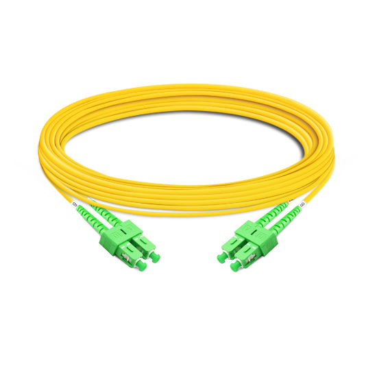 Cable de fibra óptica Elecbee de 10 m (33 pies) dúplex OS2 monomodo SC APC a SC APC PVC (OFNR)