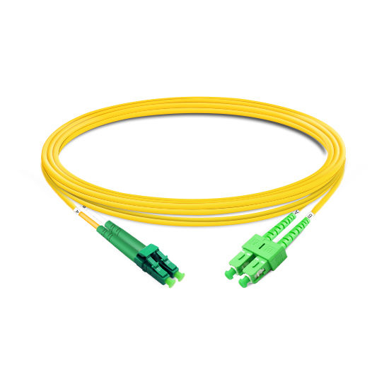 Cable de fibra óptica Elecbee de 1 m (3 pies) dúplex OS2 monomodo LC APC a SC APC PVC (OFNR)