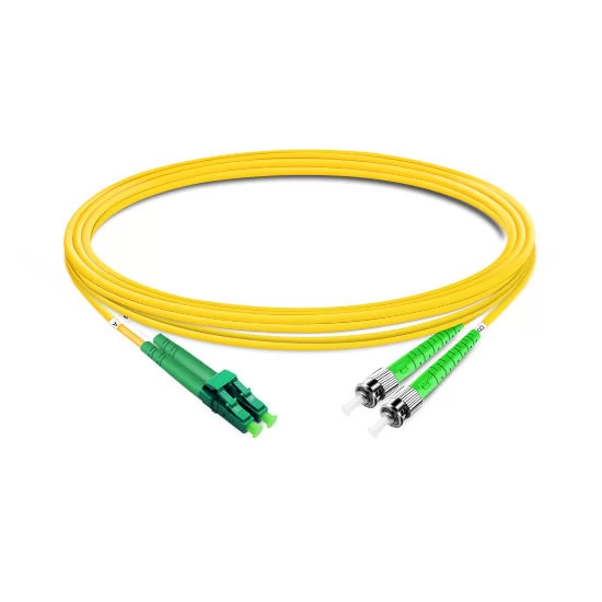 Cable de fibra óptica Elecbee de 3 m (10 pies) dúplex OS2 monomodo LC APC a ST APC PVC (OFNR)