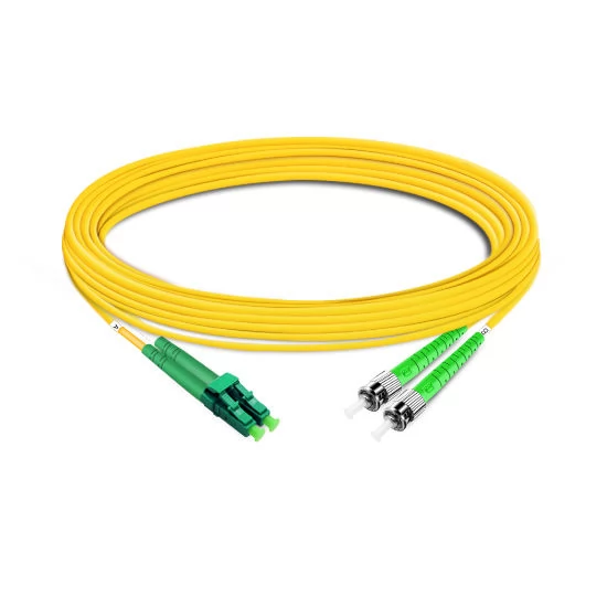 Cable de fibra óptica Elecbee de 7 m (23 pies) dúplex OS2 monomodo LC APC a ST APC PVC (OFNR)