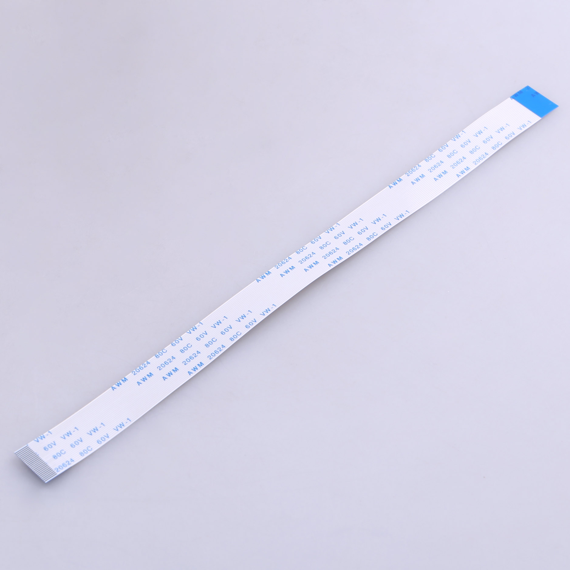 Elecbee FFC Cable 0.5mm Pitch 24 Pin 200mm Length Opposite Side 4mm Exposed Ends 8mm Stiffener Tin Plated