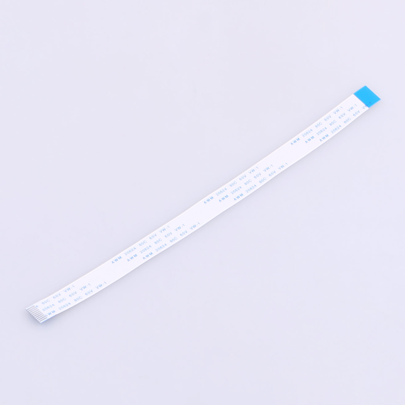 Elecbee FFC Cable 1.0mm Pitch 10 Pin 200mm Length Opposite Side 4mm Exposed Ends 8mm Stiffener Tin Plated
