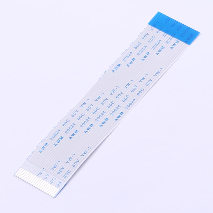 Elecbee FFC Cable 1.0mm Pitch 22 Pin 100mm Length Opposite Side 4mm Exposed Ends 8mm Stiffener Tin Plated