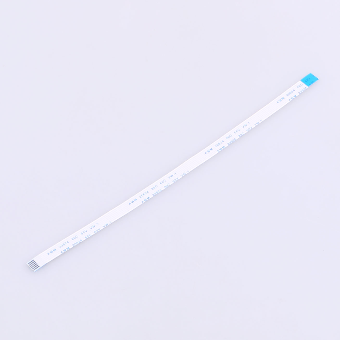 Elecbee FFC Cable 1.0mm Pitch 6 Pin 200mm Length Opposite Side 4mm Exposed Ends 8mm Stiffener Tin Plated