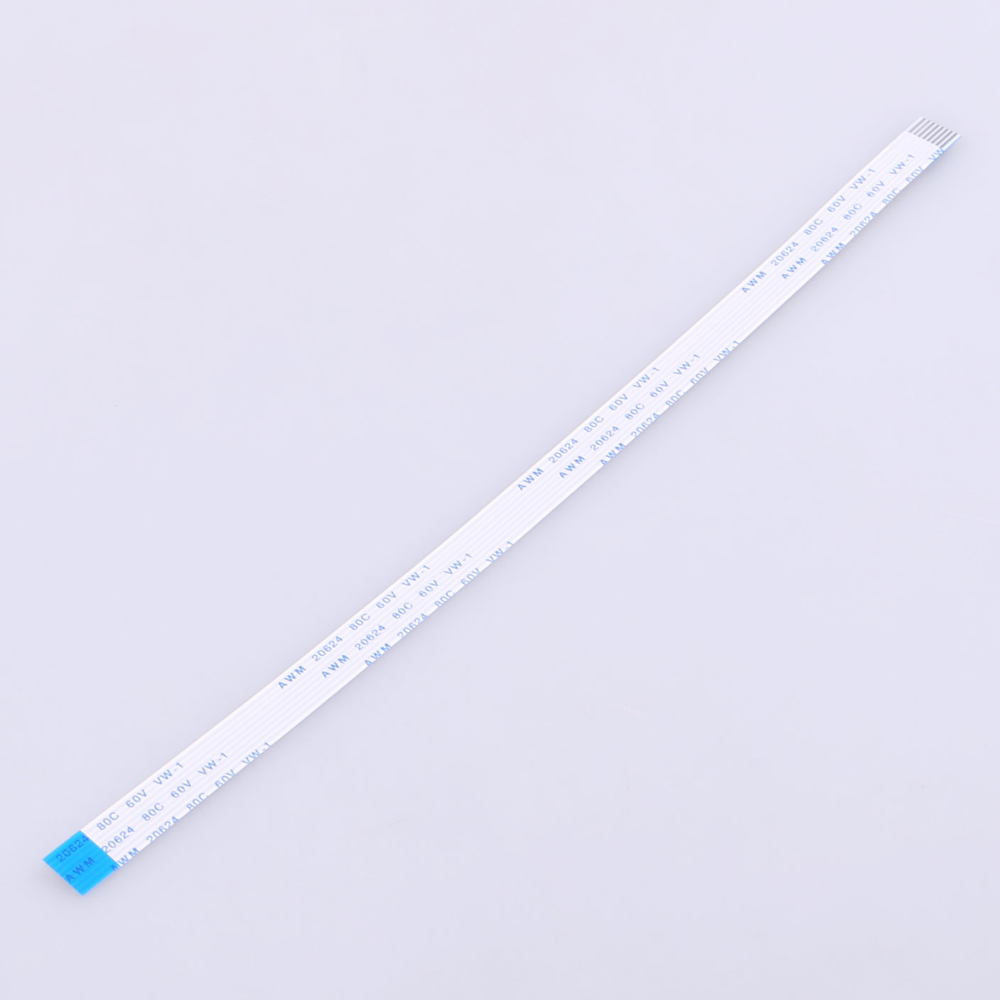 Elecbee FFC Cable 1.0mm Pitch 8 Pin 200mm Length Opposite Side 4mm Exposed Ends 8mm Stiffener Tin Plated