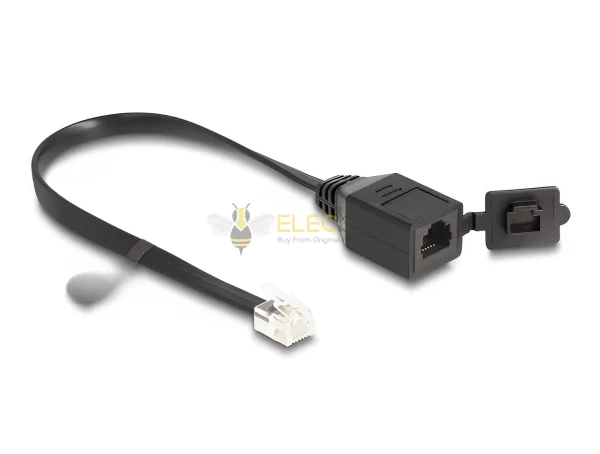 Custom Rj12 Cable Elecbee Cable RJ12 plug to RJ12 jack with protective cap 20 cm black