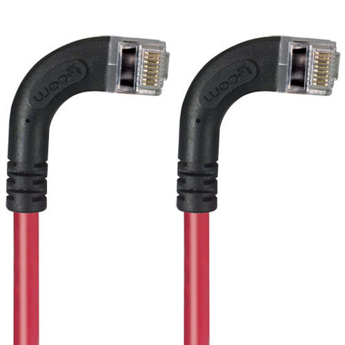 Elecbee RJ45 Male Pin Right Angle,Right Exit To RJ45 Male Pin Right Angle,Right Exit 2ft Shielded Red