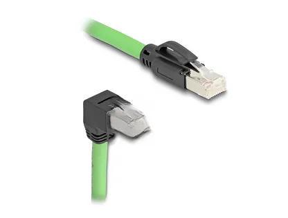Elecbee RJ45 Network Cable Cat.6A plug to plug downwards angled SF/UTP ...