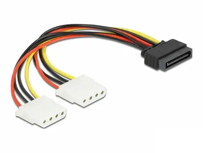Elecbee Cable Power SATA 15 pin to 2 x 4 pin female 20 cm