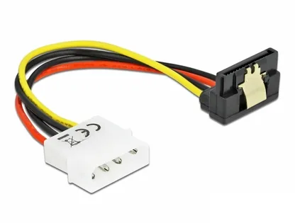 Elecbee Cable SATA 15 pin HDD with metal clip to 4 pin male – angled