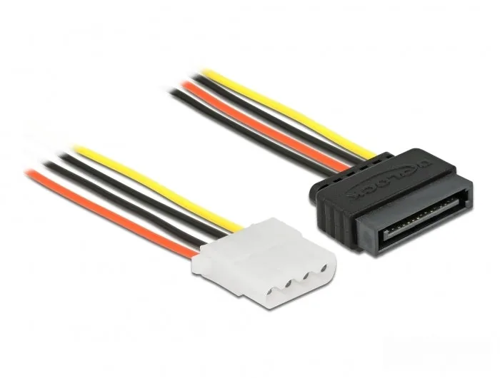 Elecbee Power Cable SATA 15 pin plug > 4 pin female 12 cm