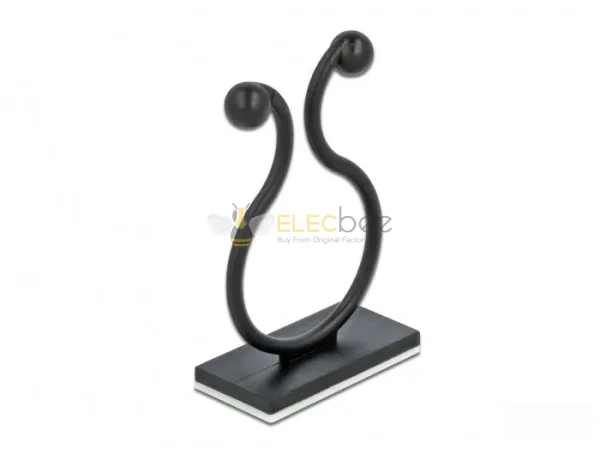 Elecbee Kabelbohrer mit Klebesteckdose, innen 21.0 mm, schwarz 10 Stück