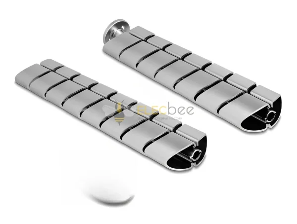 Elecbee Kabel-Duct für Schreibtisch 740 x 75 mm höhenverstellbar silber