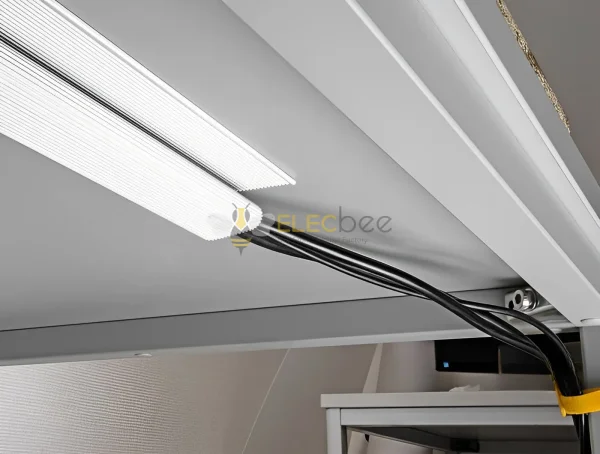 Elecbee Kabel Duct für Untertischmontage 57 x 25 mm - Länge 400 mm 2 Stück weiß