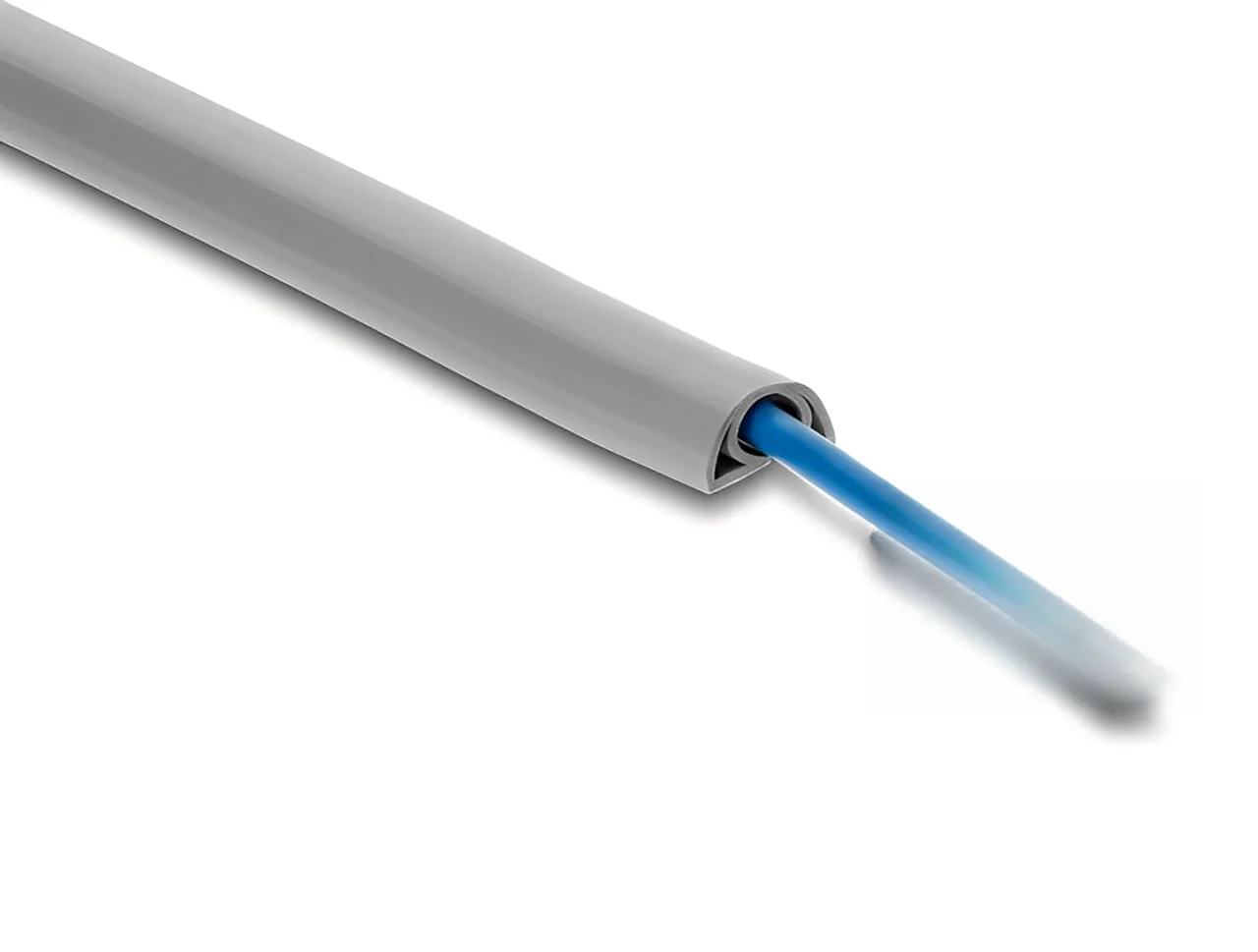 Câble d'électrobec Conduite en PVC flexible 20 x 10 mm - longueur 2 m gris