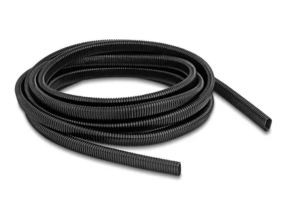 Elecbee 유연한 타원형 모양의 플라스틱 케이블 보호 도관 13.6 x 6.3mm - 길이 5m 검정색