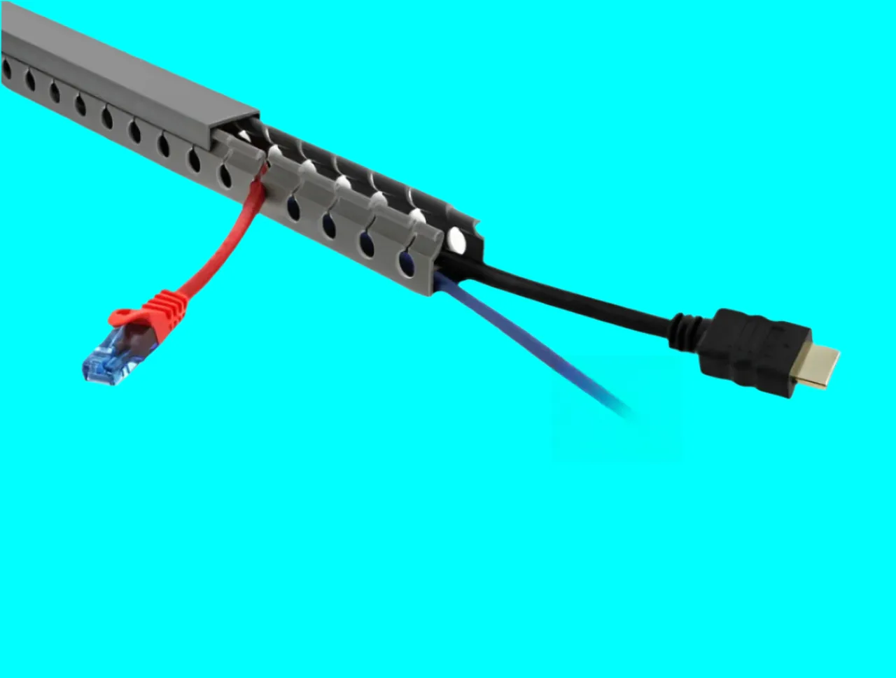 Elecbee 배선 덕트 25 x 25 mm - 길이 1 m 회색