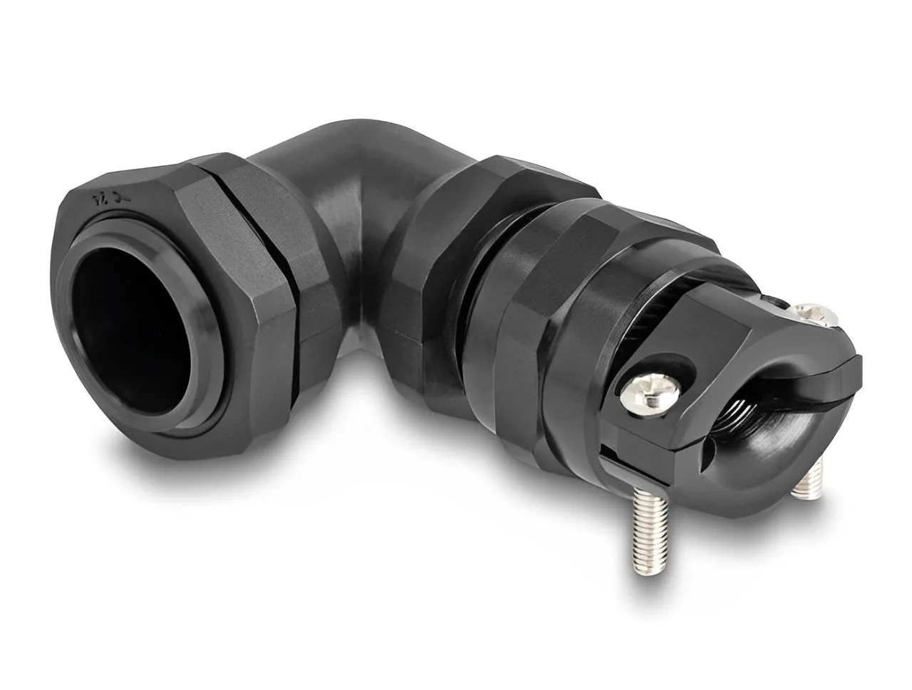 Elecbee Cable Gland with strain relief and bending protection 90° angled PG11 grey