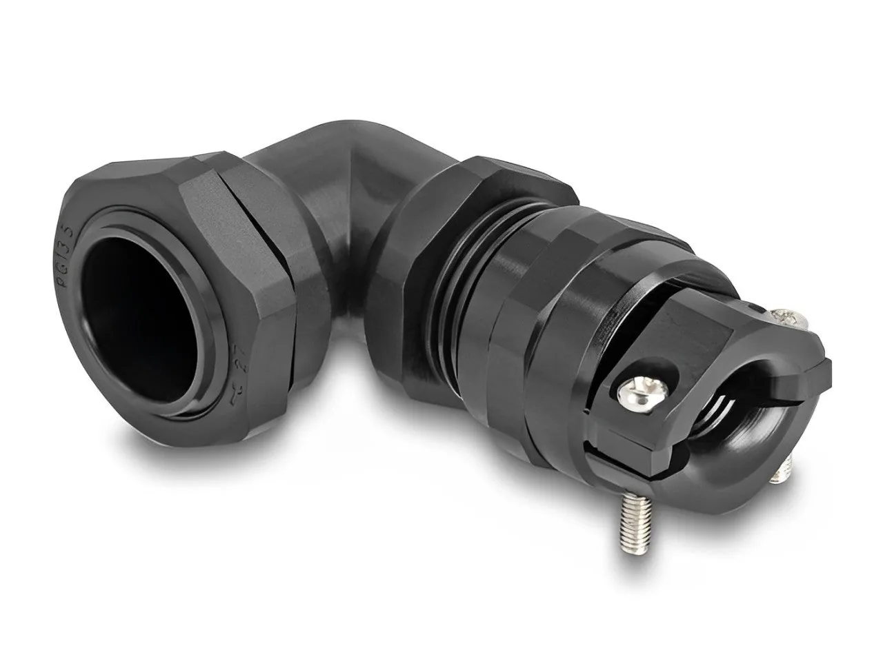 Elecbee Cable Gland with strain relief and bending protection 90° angled PG13,5 grey