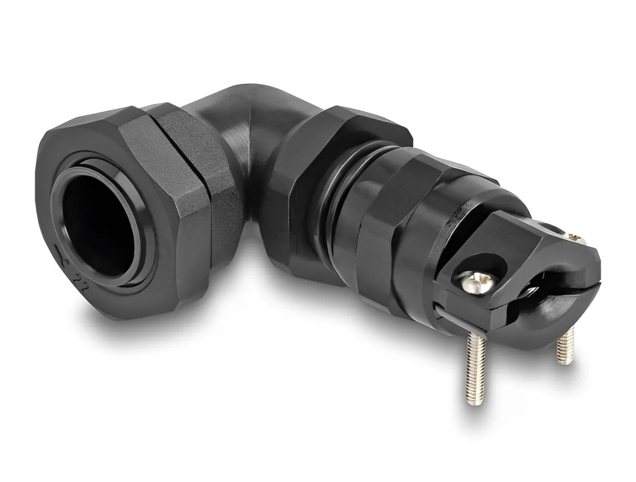Elecbee Cable Gland with strain relief and bending protection 90° angled PG9 grey