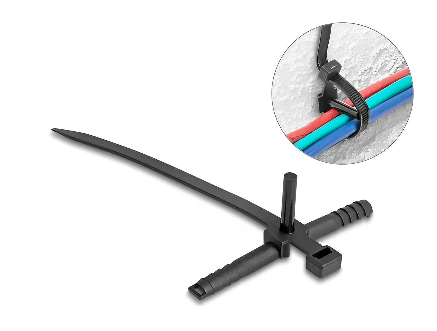 Elecbee Cable tie with dowel L 150 x W 7.0 mm black 100 pieces