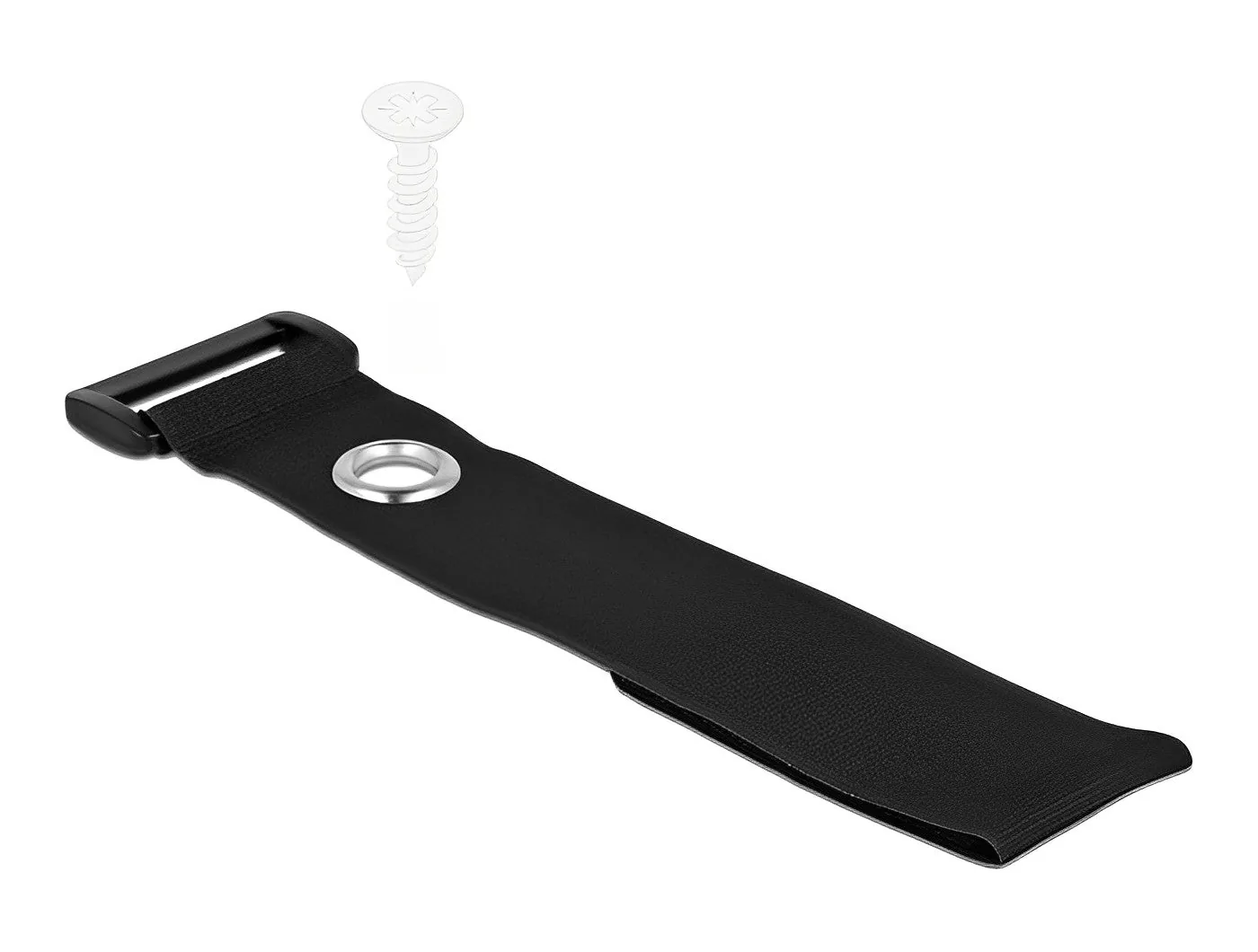 Elecbee Hook-and-loop cable tie with Loop and Fastening Eyelet L 280 x W 38 mm black 3 pieces