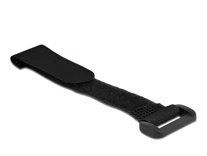 Elecbee Hook-and-loop cable tie with loop L 150 x W 20 mm black 5 pieces