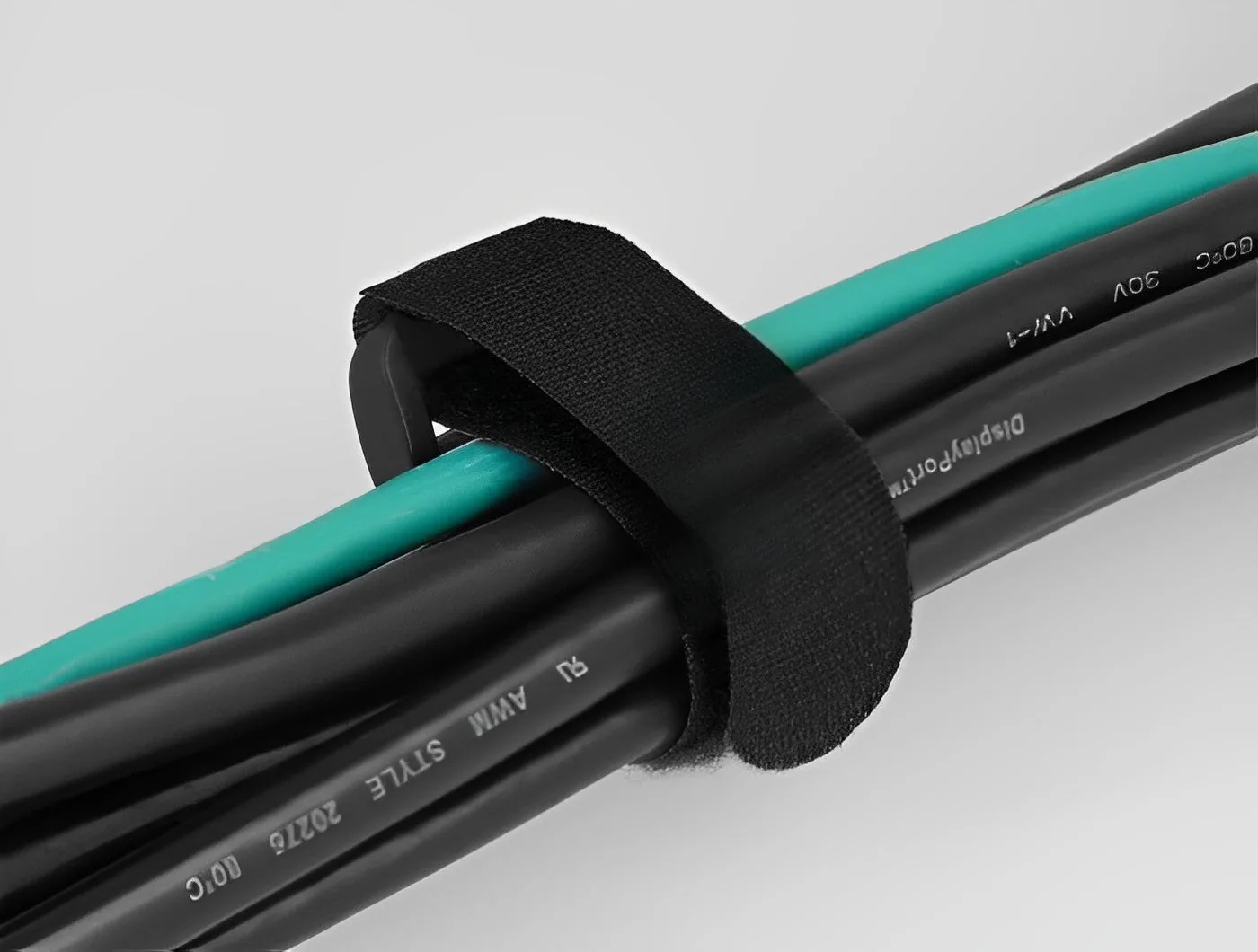 Elecbee Hook-and-loop cable tie with loop L 280 x W 38 mm black 3 pieces