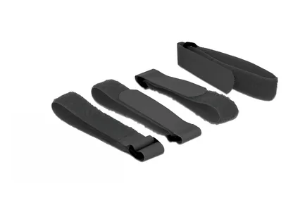 Elecbee Hook-and-loop fasteners L 300 mm x W 20 mm 5 pieces with loop black