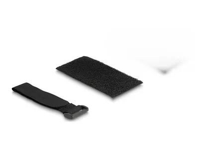 Elecbee Hook-and-loop pad self-adhesive with hook-and-loop cable tie set 10 pieces black