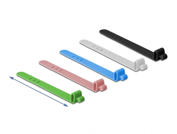 Elecbee Silicone Cable Ties reusable 10 pieces assorted colors