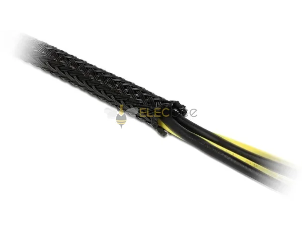 Elecbee Braided Sleeve stretchable 10 m x 3 mm black